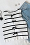 Women's Bow Detailed Sleeveless Knitwear Crop Cardigan Striped - 4