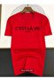 Cest Vie Men's Cotton Combed Crew Neck Red T-Shirt