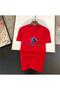 Blueberry Printed Women's Cotton Combed Crew Neck Red T-Shirt