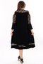 Round Neck Chest Skirt and Sleeve Lace Detail Long Flounced Sleeve Flexible Midi Dress with Shoulder Window - 6