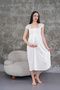Women's Ecru Lace Summer Special Design Cotton Maternity Maternity Nightgown - 5