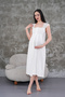 Women's Ecru Lace Summer Special Design Cotton Maternity Maternity Nightgown