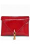 Red Patent Leather Chain Strap Women's Portfolio & Clutch Bag (29 X 19 cm) - 3