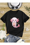 Buble Tea Anime Girl Compact Combed Crew Neck Tshirt for Kids