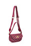 Burgundy Silvery Canvas Women's Shoulder Bag 05Po25Y1990 - 4