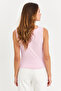 Women's Pink Drawstring Blouse Yz625 - 5