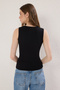 Siyah Fitted/Vücuda Oturan Kolsuz Esnek  Örme Atlet TWOSS25AL00022 - 4
