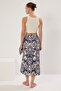 Multicolor Lacing Detailed Patterned Midi Length Woven Skirt Twoss25Et00157 - 4
