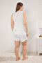 Ecru-Blue Ribbon/Bow Pattern Knitted Pajamas Set Tbbss25Ai00038 - 4