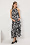 Black Halter Neck Animal Print Midi Woven Plus Size Dress Tbbss25Ah00019 - 4