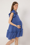 Indigo Flounced / Ruffle Detailed Mini Aerobin Woven Dress Twoss25El00427 - 2