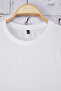 Beyaz Regular Fit Crop Büyük Beden T-shirt TBBSS25BF00061 - 6