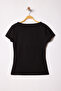 Siyah Kare Yaka Fitted/Vücuda Oturan Örme Bluz TWOSS25BZ00378 - 7