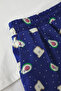 Erkek Ekru - Lacivert Regular Fit Baskılı Couple/Çift Örme Şortlu Pijama Takımı TMNSS25PT00051 - 4