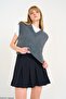 Women's V-Neck Plain Sweater - 4