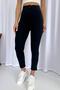 Skinny Leg Full Lycra High Waist Women's Trousers - Black