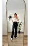 Anthracite Dark Gray High Waist Palazzo Trousers - 3