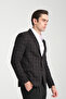Paridee Men's Black Plaid Oversize Oversize Mono Collar Slim Fit Blazer Sports Jacket - 4
