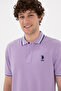 Men's Regular Fit Polo Neck Lilac Basic T-Shirt 50284639-Vr034 - 3