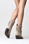 Alkadra Women's Genuine Leather Beige Suede Western Boots - 4