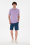 Men's Regular Fit Polo Neck Lilac Basic T-Shirt 50284639-Vr034 - 4
