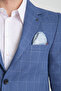 Paridee Men's Indigo Plaid Oversize Oversize Mono Collar Slim Fit Blazer Sports Jacket - 3