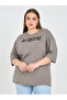 Plus Oversized Embroidered Slogan Drop Shoulder T-Shirt