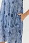 Women's Blue A-Line Printed Dress with Pocket Detail 70306 60271062 - 5