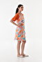 Women's Tie Dye Printed Half Sleeve Dress Nightgown Cotton Fabric - 3