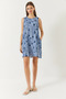 Women's Blue A-Line Printed Dress with Pocket Detail 70306 60271062 - 2