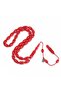 Red Almond Galalite Old Knitted Skewer Object Barley Cut 5X10 Rosary