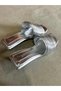 Women's Lisa Silver Piping Metallic Lowheeled Women's Slippers Day and Evening Dress Heeled Slippers - 5