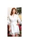 3213 Dowry Silk Satin Lace Bridal Dressing Gown - Cream - 2