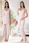 Women's Powder Strap Cotton Maternity Pajama Set and Nightgown-Dressing Gown 4-Piece Set - 2