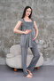 Women's Smoked Lace Summer Special Design Cotton Maternity Maternity Dressing Gown Pajama Set Set - 5