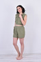 Natural Cotton Muslin Shorts Crop Set