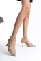 Women's Special Straw Design Cross Helmet Ankle Strap Stiletto Shoes - 6