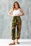 Green Ethnic Pattern Women's Baggy Yoga Pants 100% Viscose Double Pocket - 2460 - 5