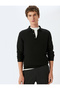 Knitwear Sweater Polo Neck Basic Button Detail