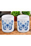Porcelain Handleless Butterfly Double Espresso Cup Set - 2