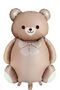 Retro Bow Tie Bear Caramel and 3 Pieces Retro Heart Foil Balloon Set - 3