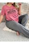 Women's Printed Tracksuit Set T-Shirt Jogger Sweatpants - Bottom Top Set - 2
