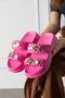 Women's Stylish Figured Buckle Detailed High Sole Eva Comfortable Slippers