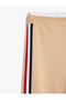 Viscose Blend Striped Detail Elastic Waist Wide Leg Pants - 3