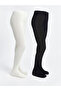 Lcw Kids Black Basic Girls' Pantyhose 2-Piece