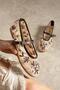 Jordy Black Buckle Flat Mesh Embroidered Women's Shoes Ballerinas