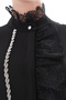 Crepe Shirt with Guipure Lace Detail - Hair Braid Accessory G0069 - Plus Size - 3