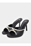Faux Pearl Embellished Stiletto Heel Sandals - 3