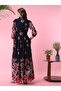 Floral Print Asymmetric Hem Wrap Style Maxi Dress - 4