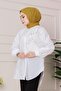 تونيك مطرز بحجر اللؤلؤ من الأمام - أبيض - 3